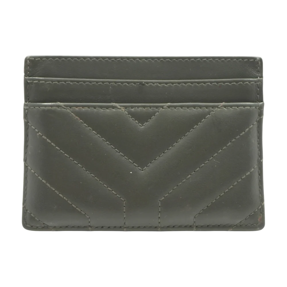 Gray Joan Quilted Leather Card Case - Image 2