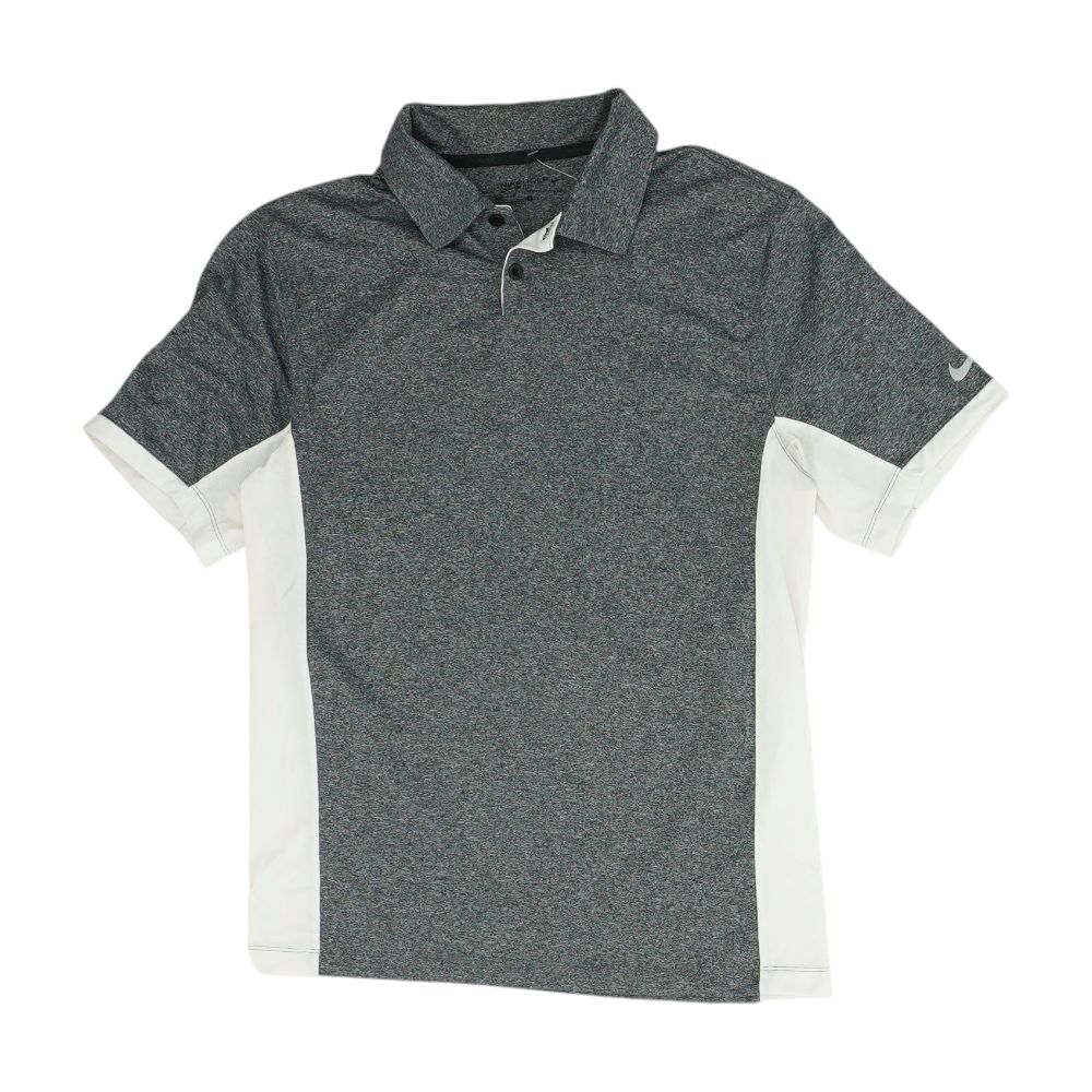 Gray Color Block Short Sleeve Polo