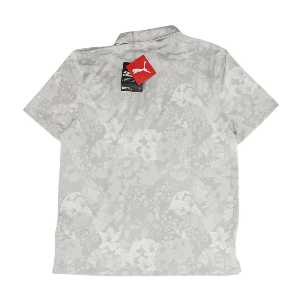 Gray Floral Short Sleeve Polo - Image 2