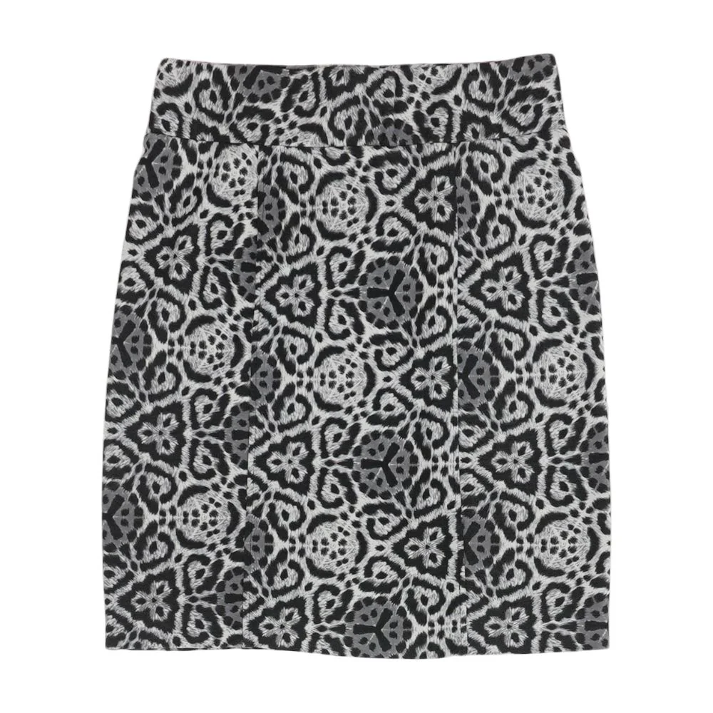 Gray Geometric Midi Skirt