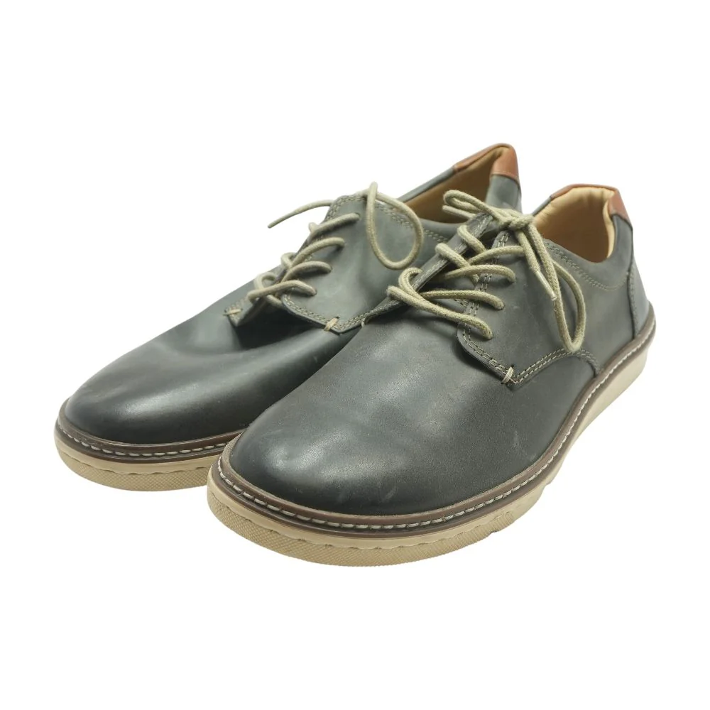 Gray Leather Derby/oxford Dress Shoes