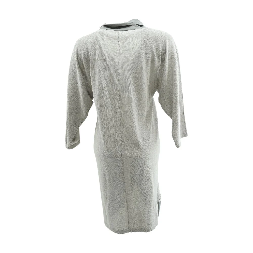 Gray Solid Cardigan Sweater - Image 2