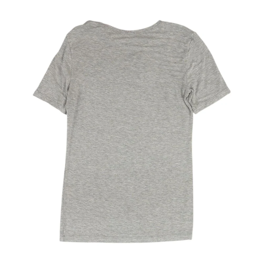 Gray Solid Crewneck T-Shirt - Image 2
