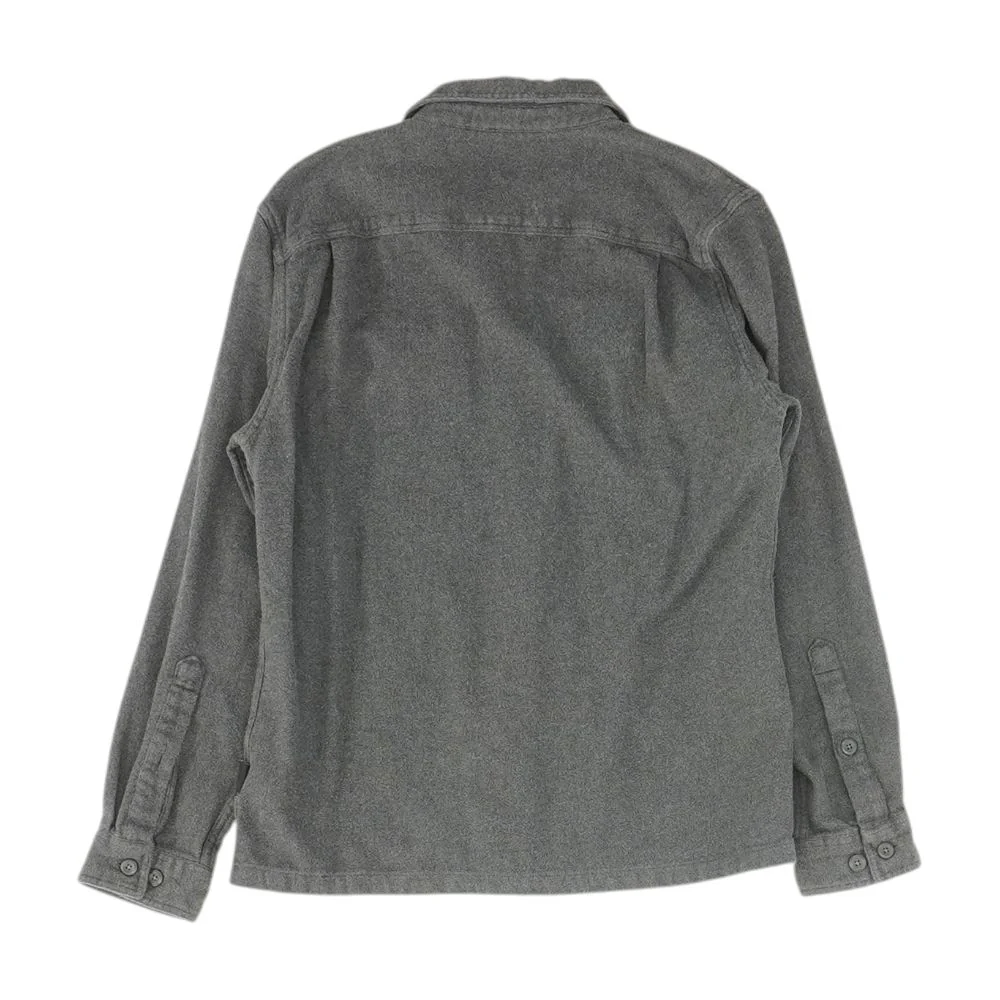 Gray Solid Flannel Button Down - Image 2