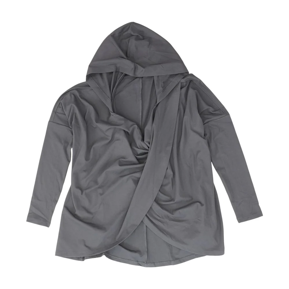 Gray Solid Hoodie - Image 2