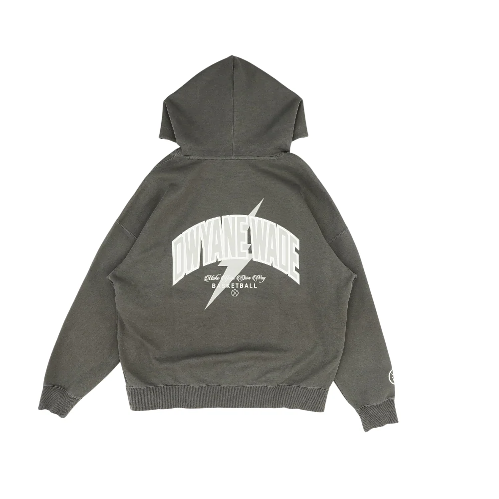 Gray Solid Hoodie Pullover - Image 2