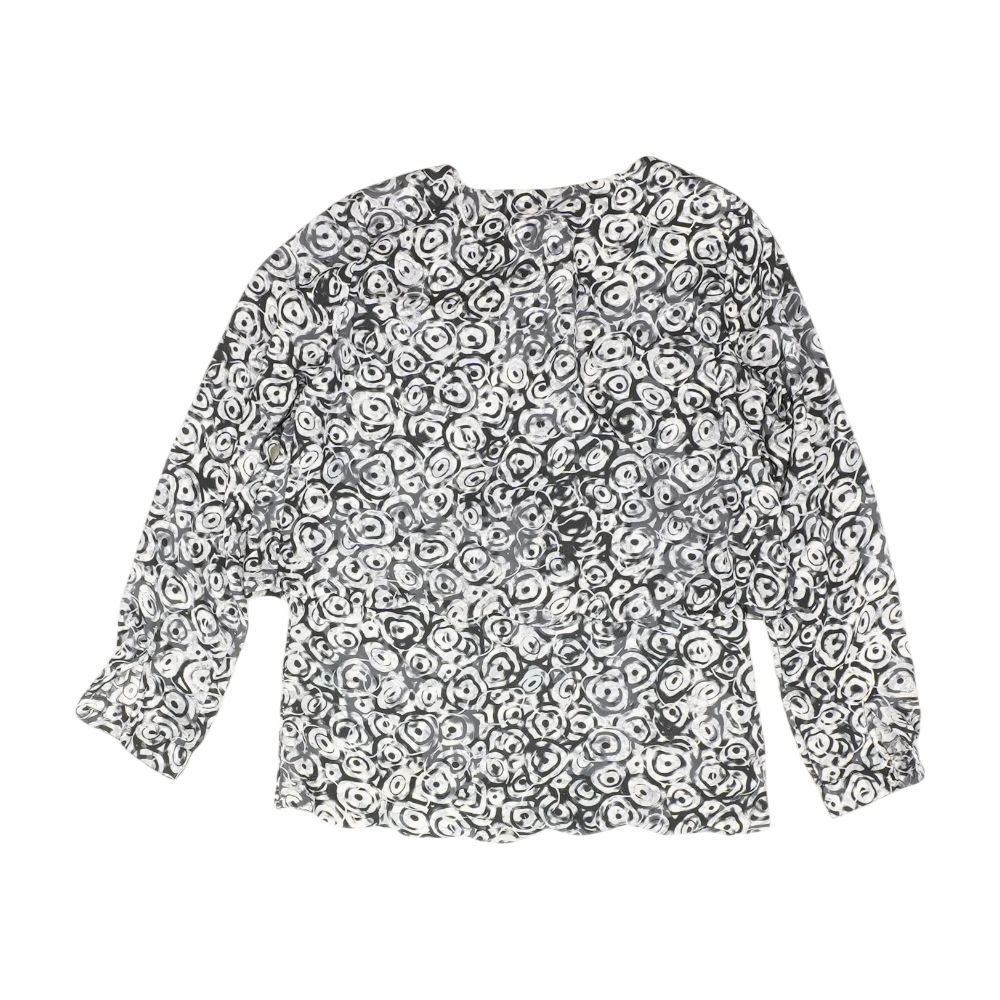 Gray Solid Long Sleeve Blouse - Image 2