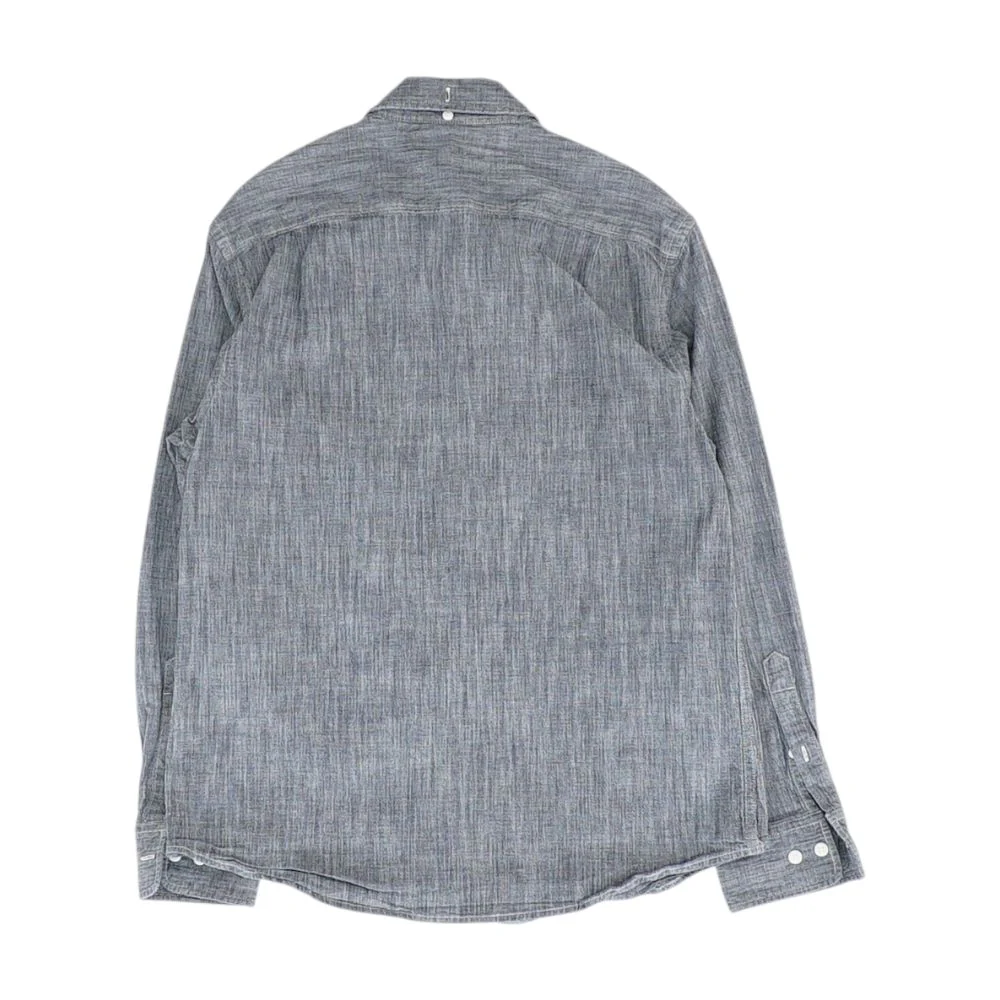 Gray Solid Long Sleeve Button Down - Image 2