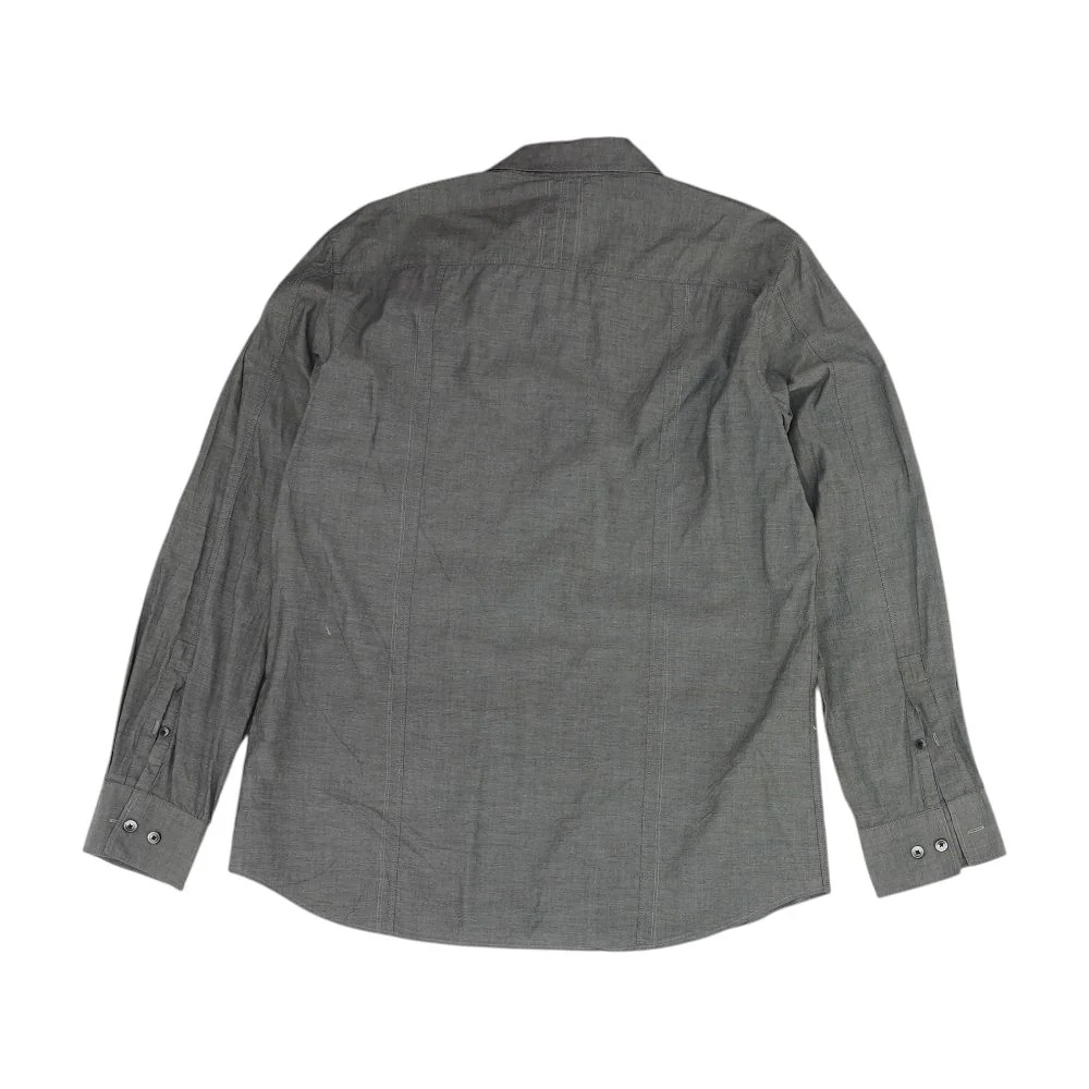 Gray Solid Long Sleeve Button Down - Image 2