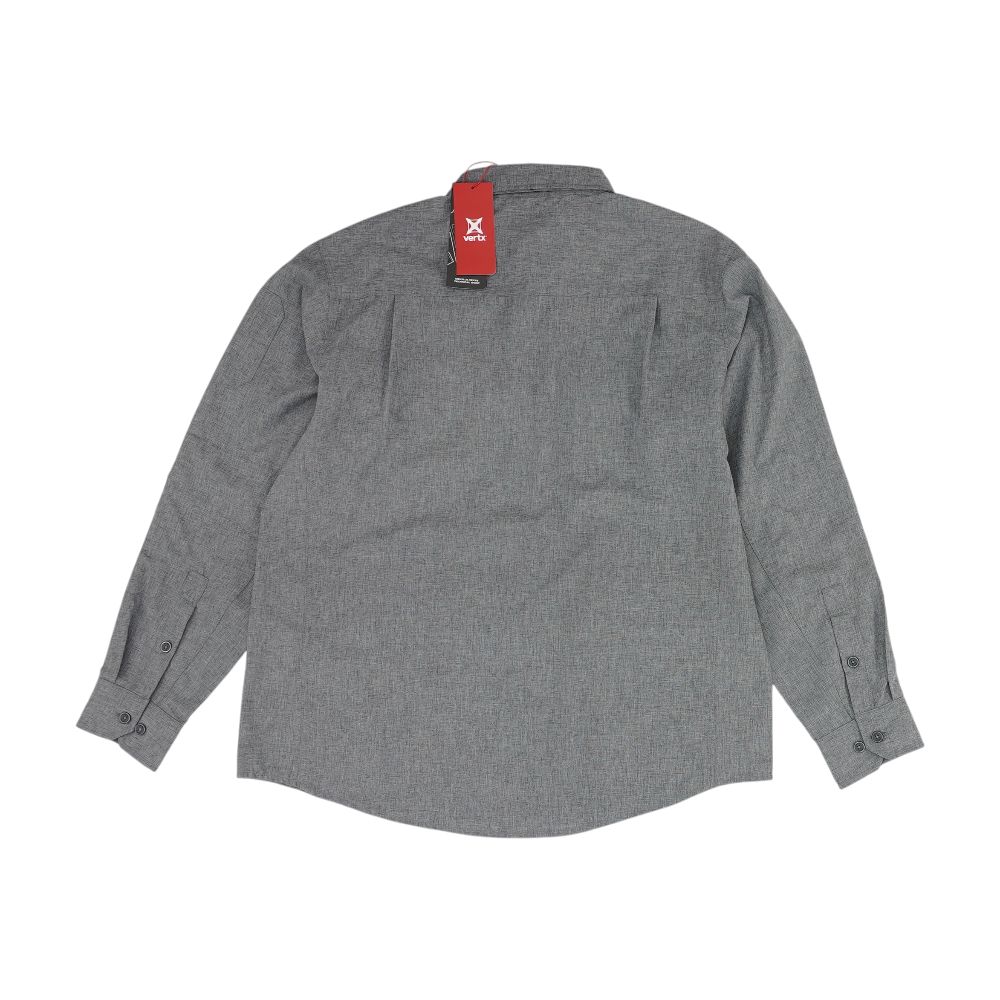 Gray Solid Long Sleeve Button Down - Image 2