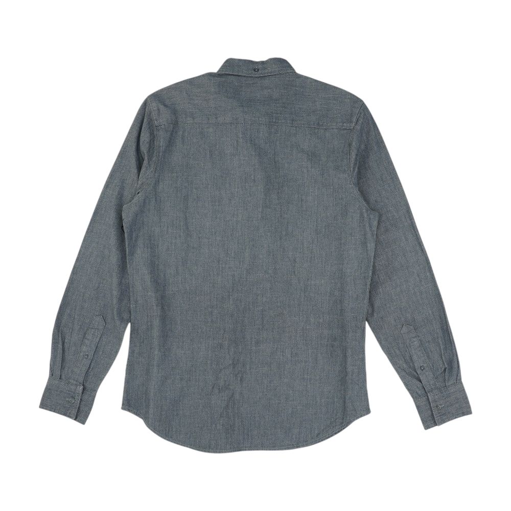 Gray Solid Long Sleeve Button Down - Image 2