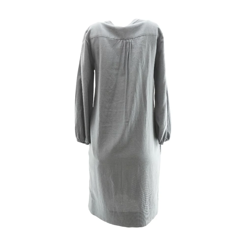 Gray Solid Midi Dress - Image 2