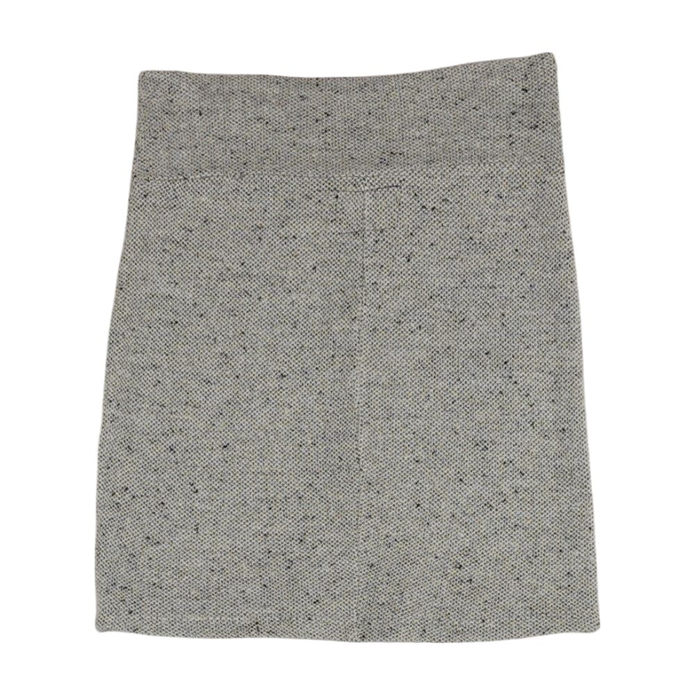 Gray Solid Midi Skirt - Image 2