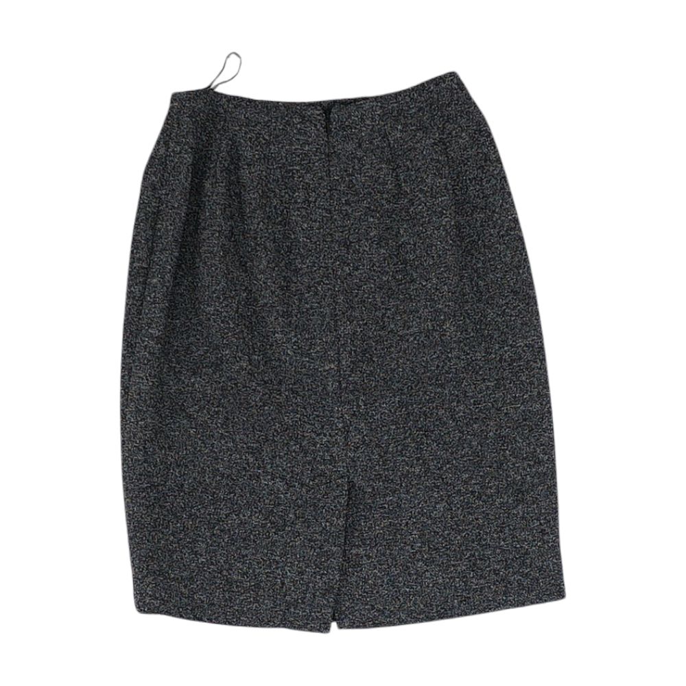 Gray Solid Midi Skirt - Image 2