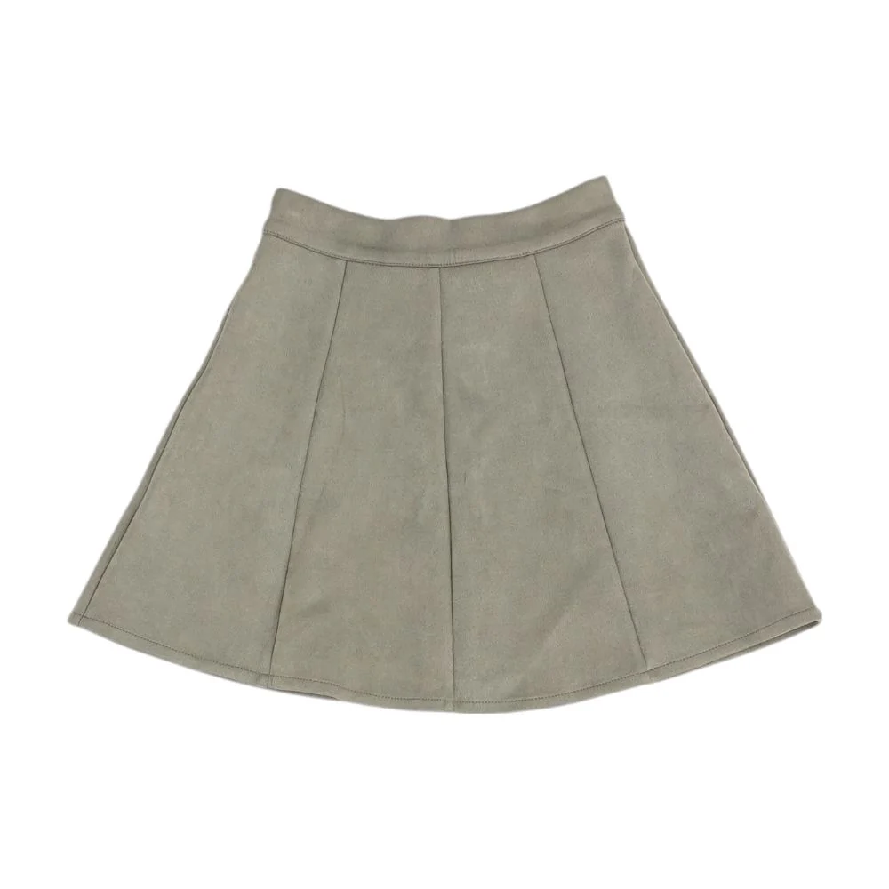 Gray Solid Mini Skirt - Image 2