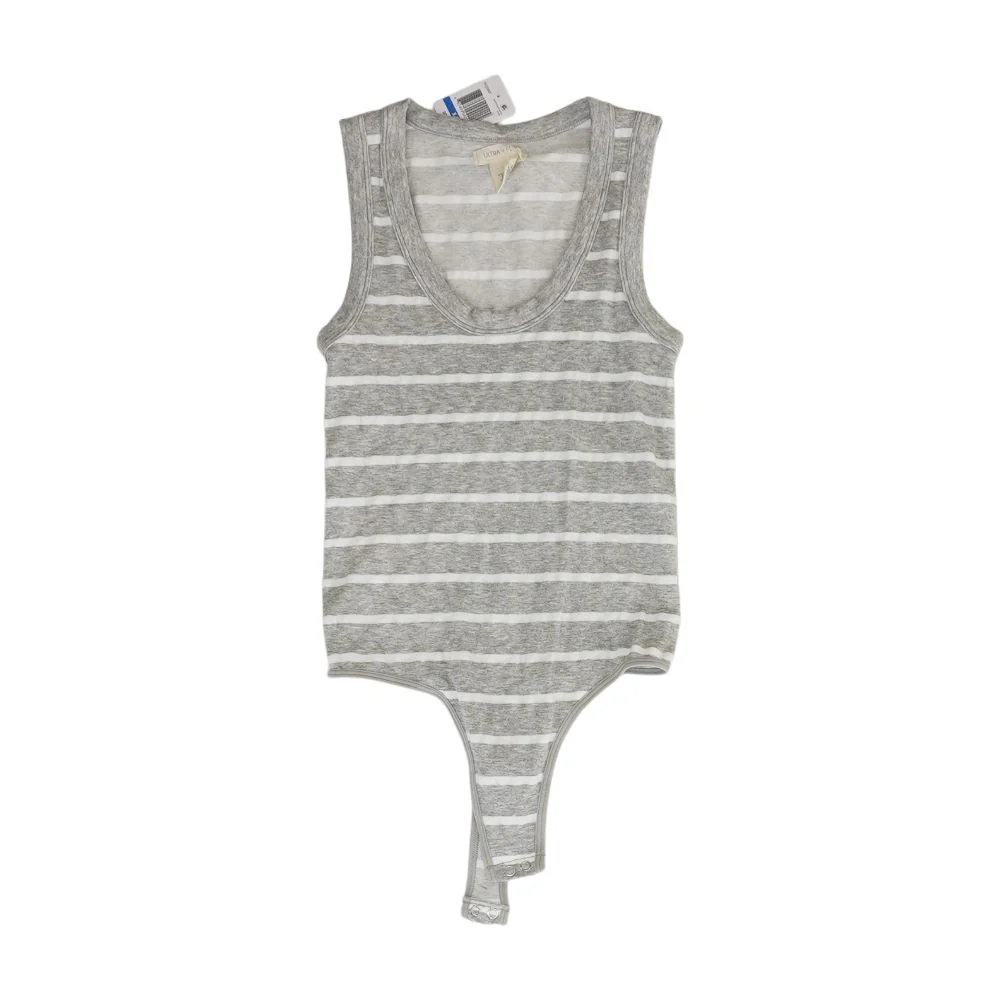 Gray Striped Bodysuit T-Shirt