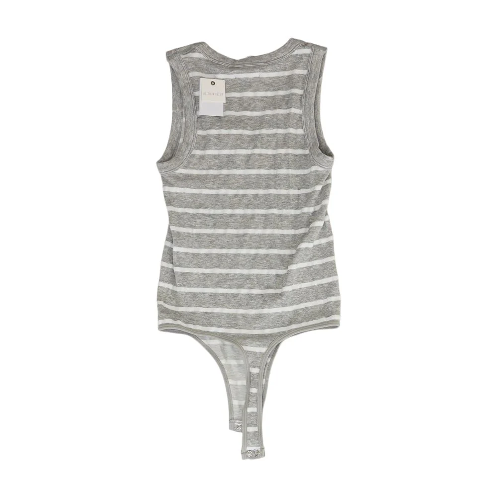 Gray Striped Bodysuit T-Shirt - Image 2