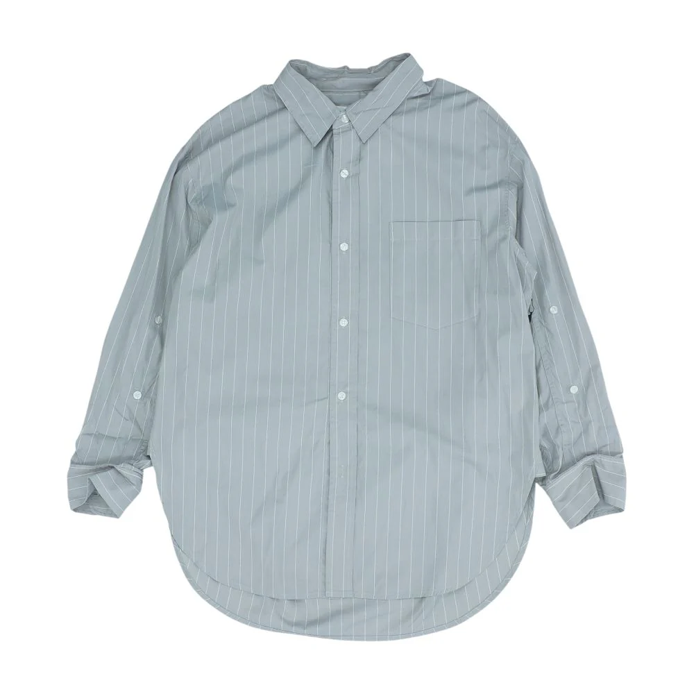 Gray Striped Long Sleeve Button Down