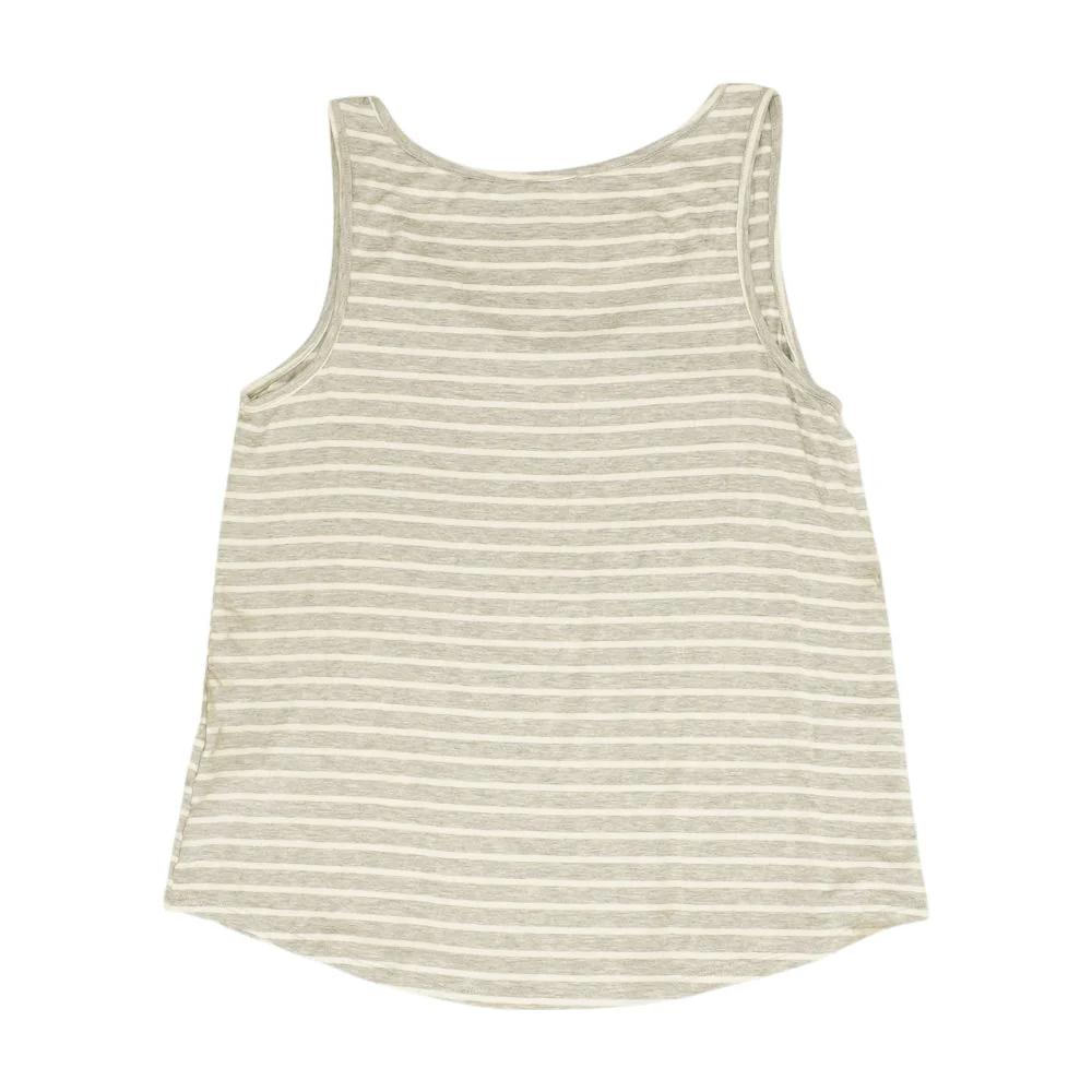 Gray Striped Sleeveless Blouse - Image 2