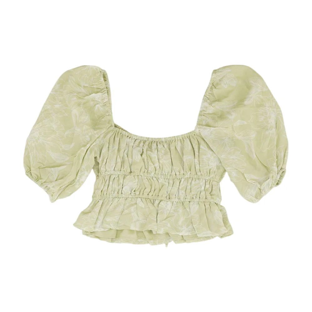Green Cropped Blouse - Image 2