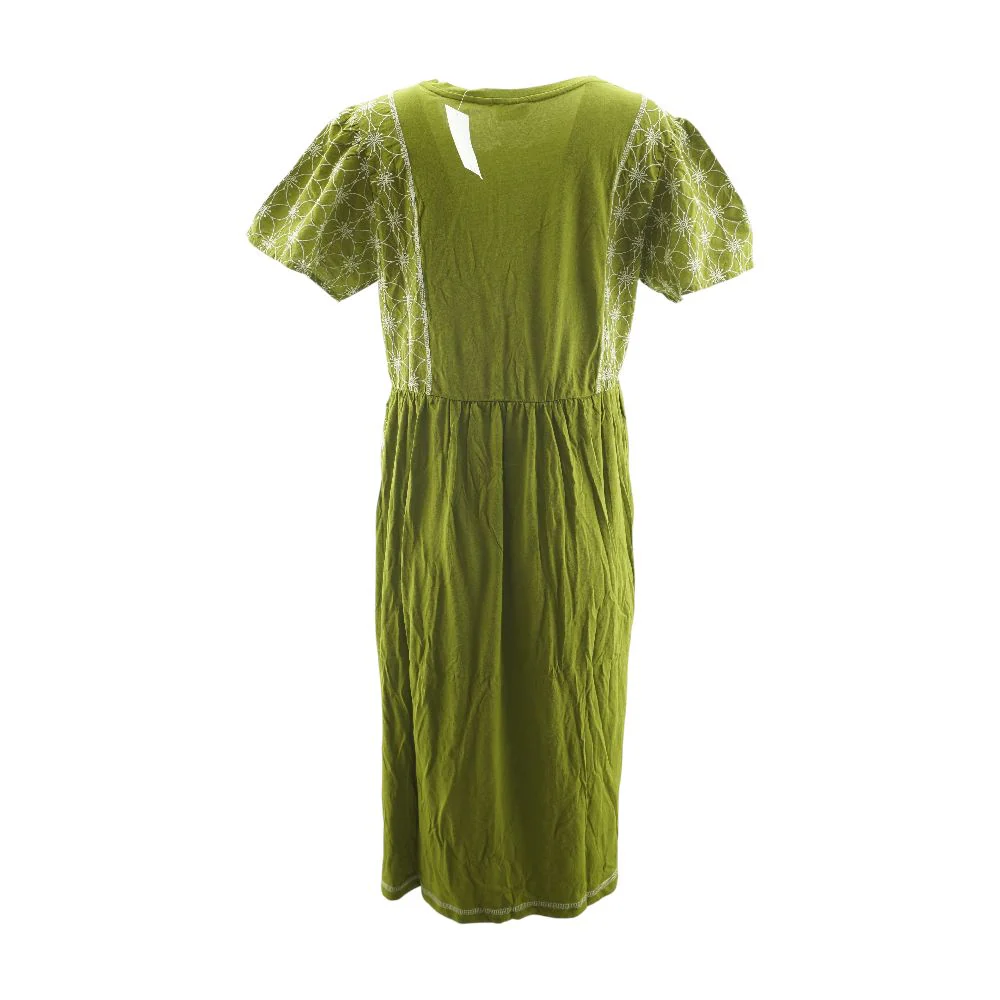 Green Embroidery Detail Midi Dress - Image 2