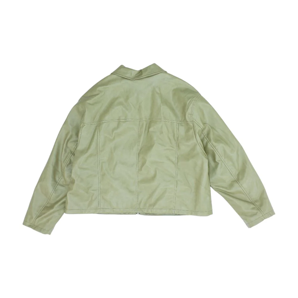 Green Faux Leather Jacket - Image 2