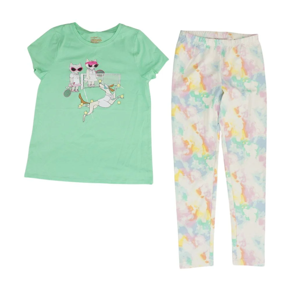Green Graphic Pant Set