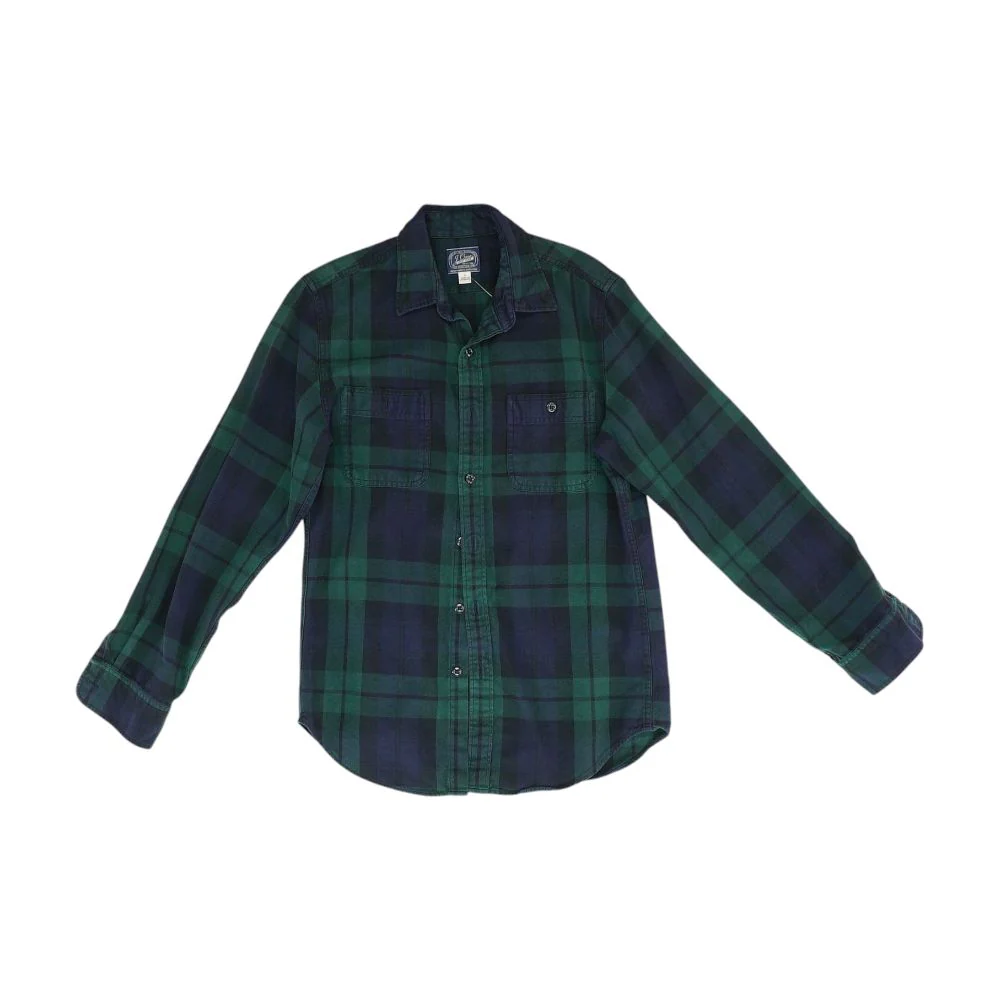 Green Plaid Flannel Button Down