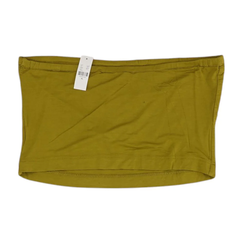 Green Solid Cropped Knit Top - Image 2