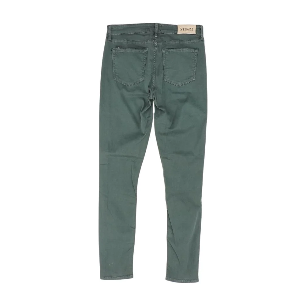 Green Solid Five Pocket Pants - Image 2