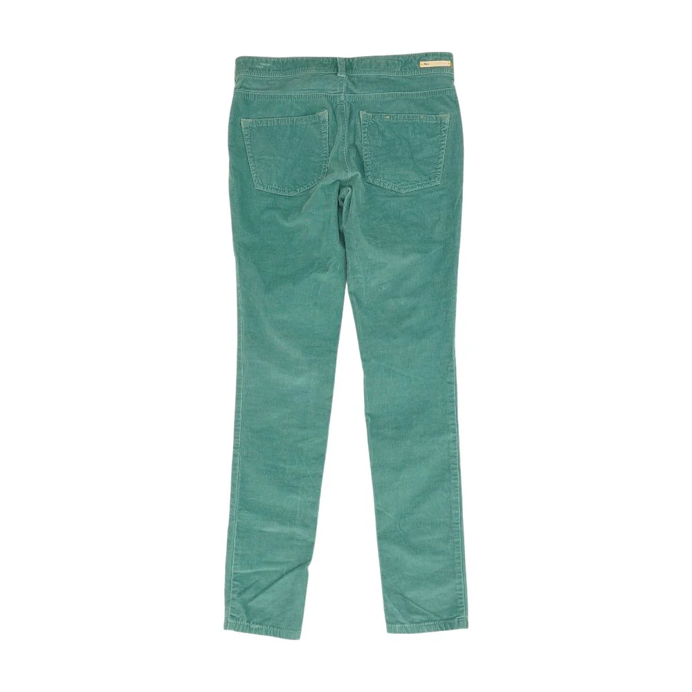Green Solid Five Pocket Pants - Image 2