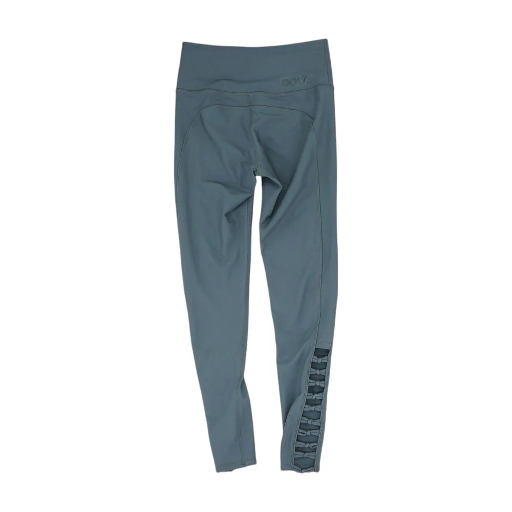 Green Solid Leggings - Image 2