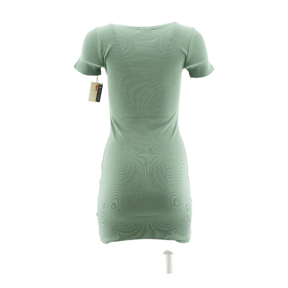 Green Solid Midi Dress - Image 2
