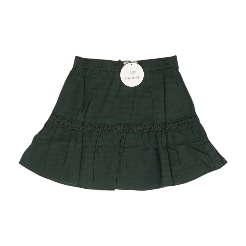 Green Solid Midi Skirt - Image 2