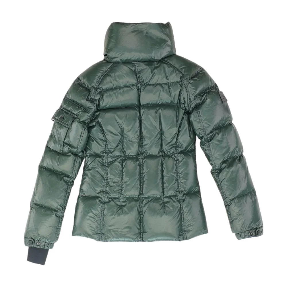 Green Solid Puffer Jacket - Image 2