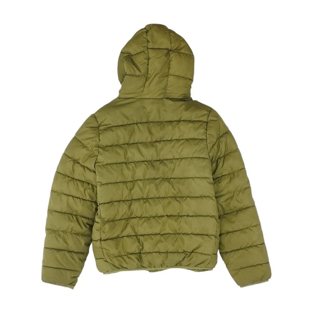 Green Solid Puffer Jacket - Image 2