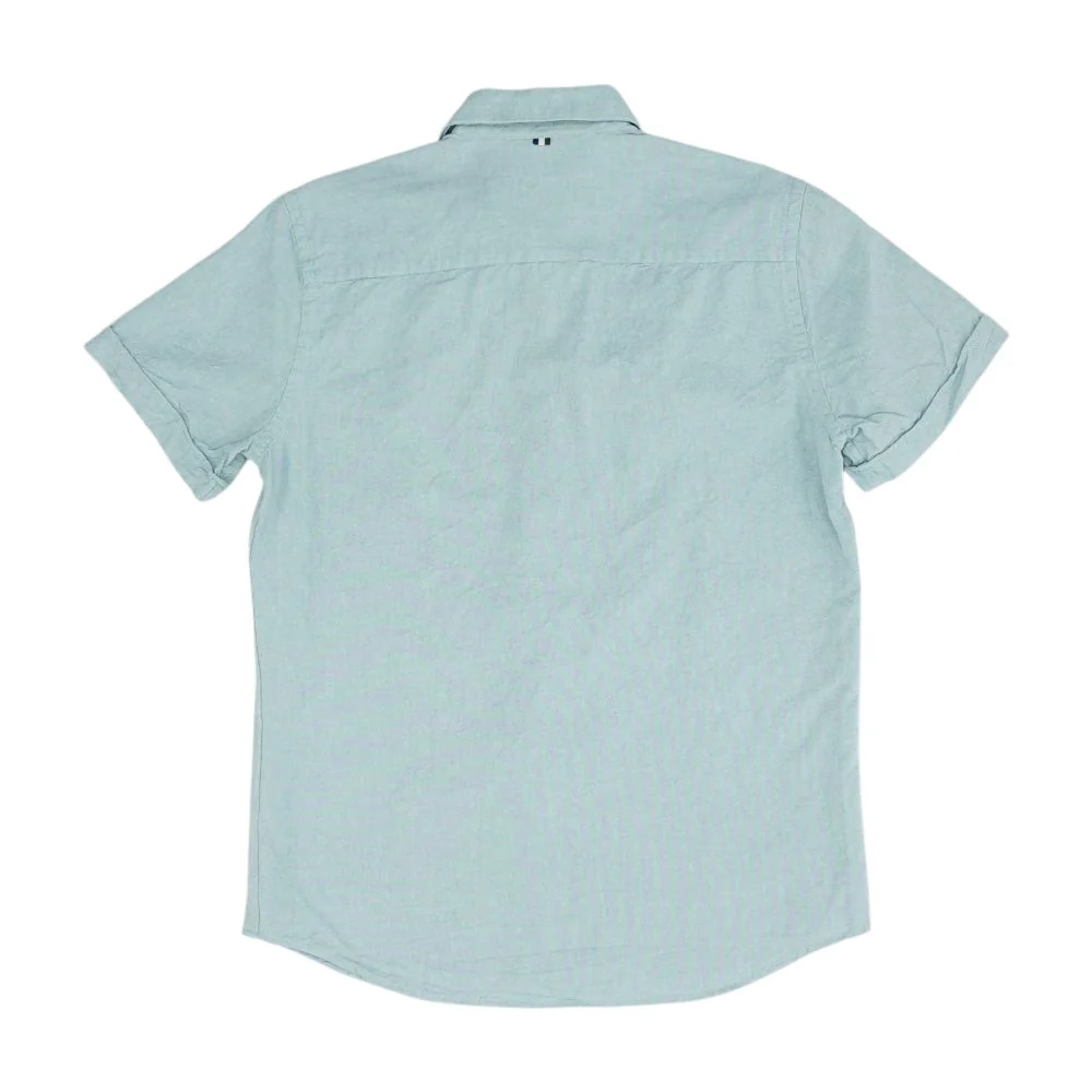 Green Solid Short Sleeve Button Down - Image 2