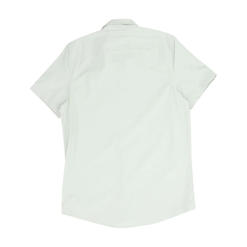 Green Solid Short Sleeve Button Down - Image 2
