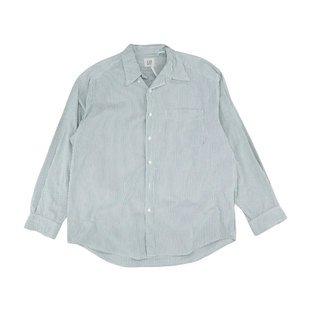 Green Striped Long Sleeve Button Down