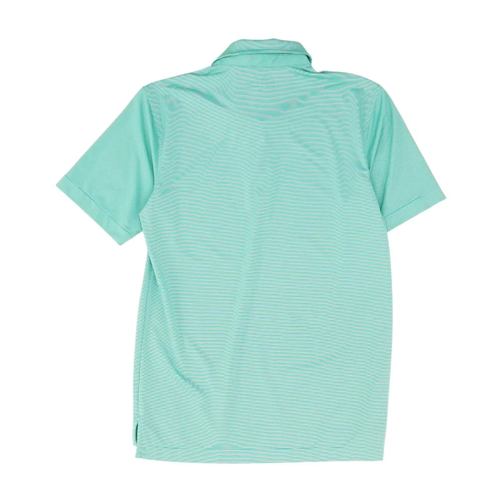 Green Striped Short Sleeve Polo - Image 2