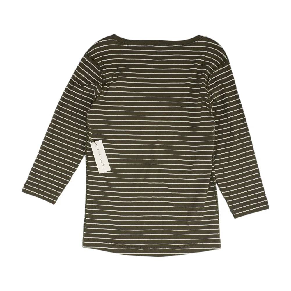 Green Striped V Neck T-Shirt - Image 3