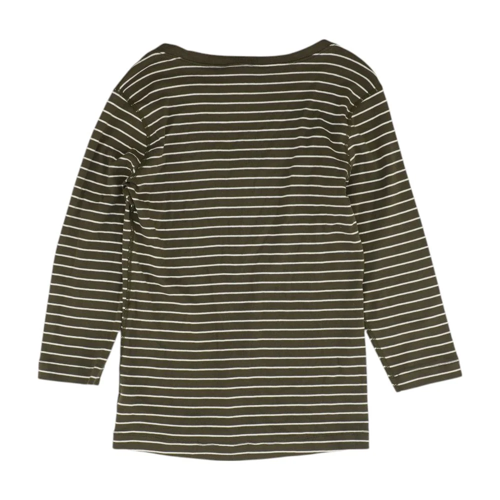 Green Striped V Neck T-Shirt - Image 4