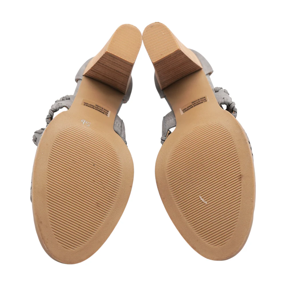 Gray Heeled Sandals - Image 3
