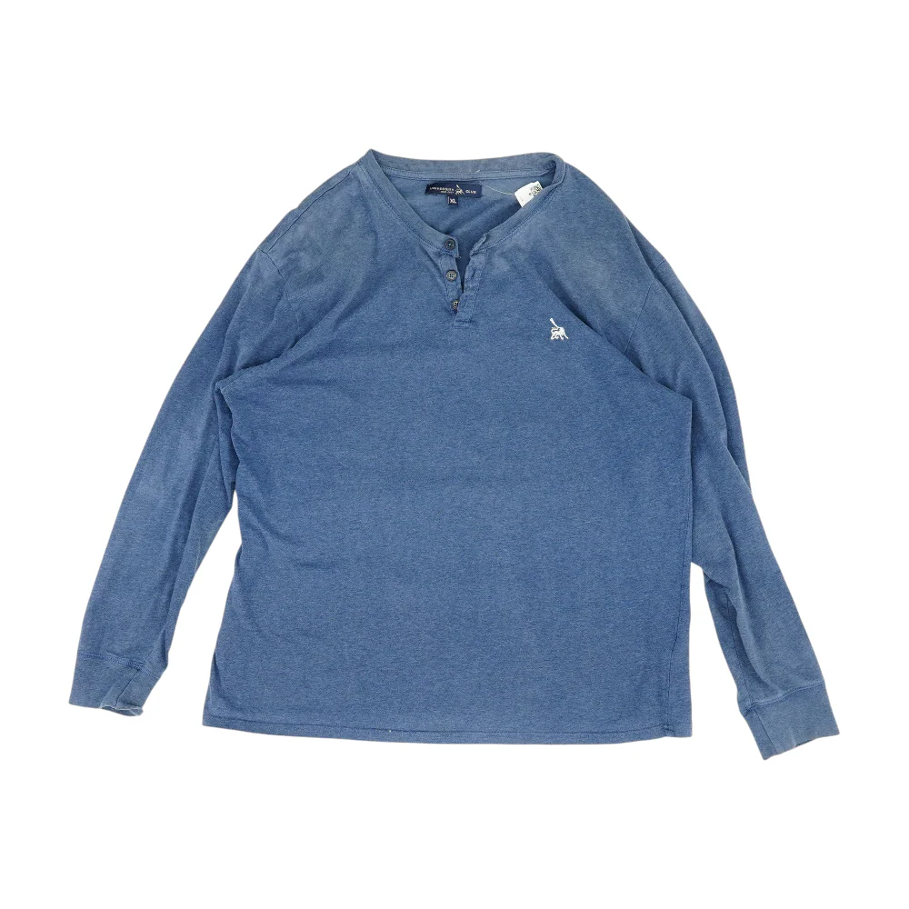 Blue Solid Henley T-Shirt