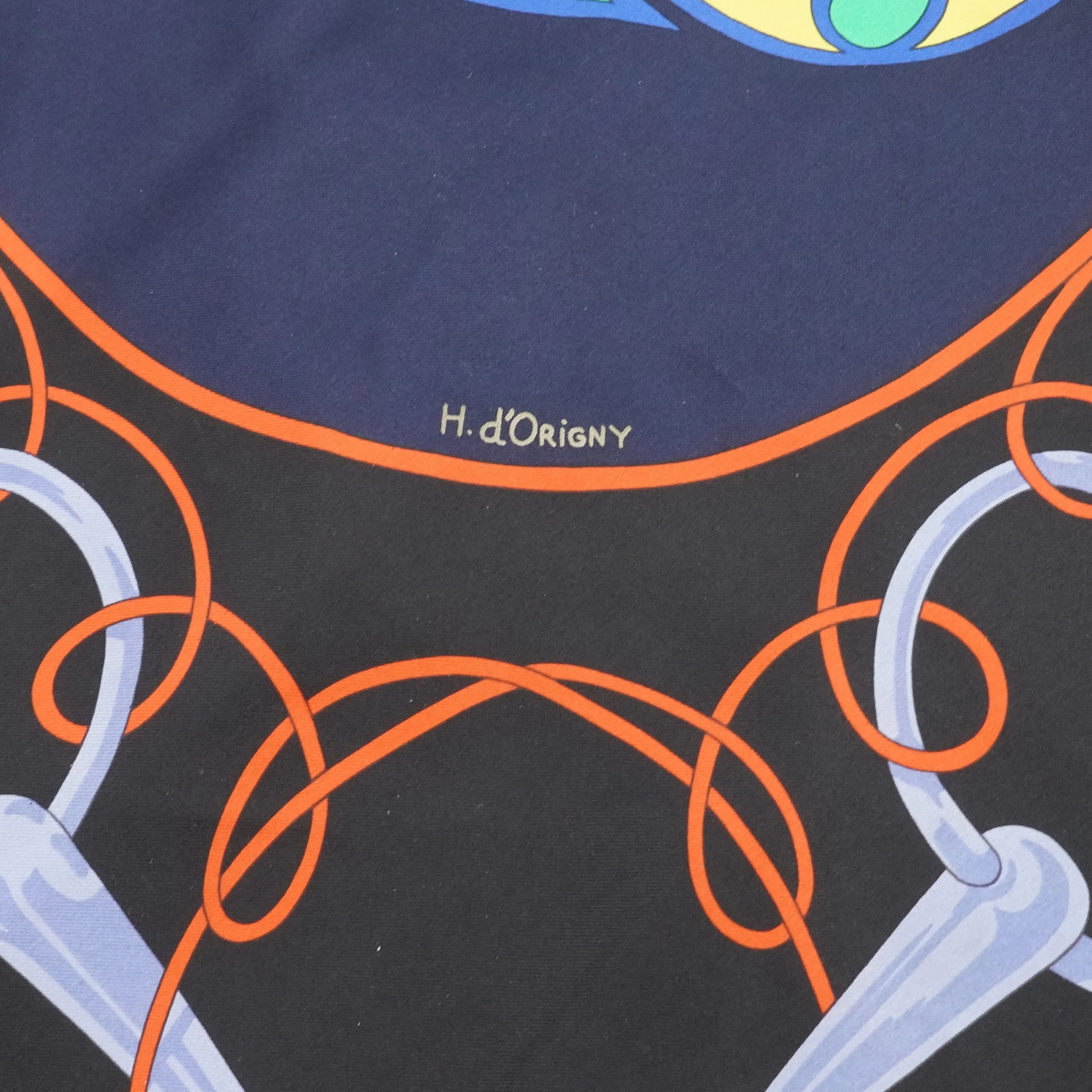 Henri D'Origny Carre Geant Folklore Scarf in Black 140 - Image 3
