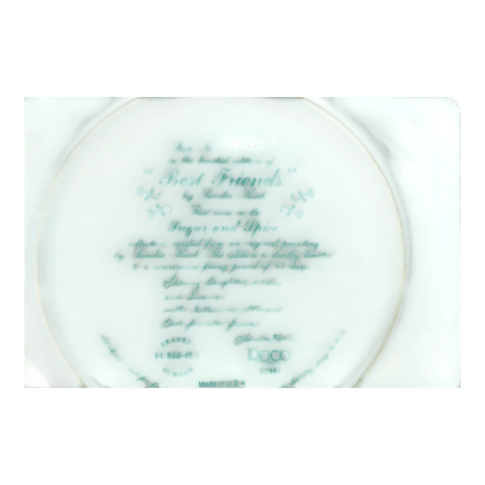 Sandra Kuck Sugar and Spice "Best Friends" Vintage Limited Edition Decorative Plate - Image 2