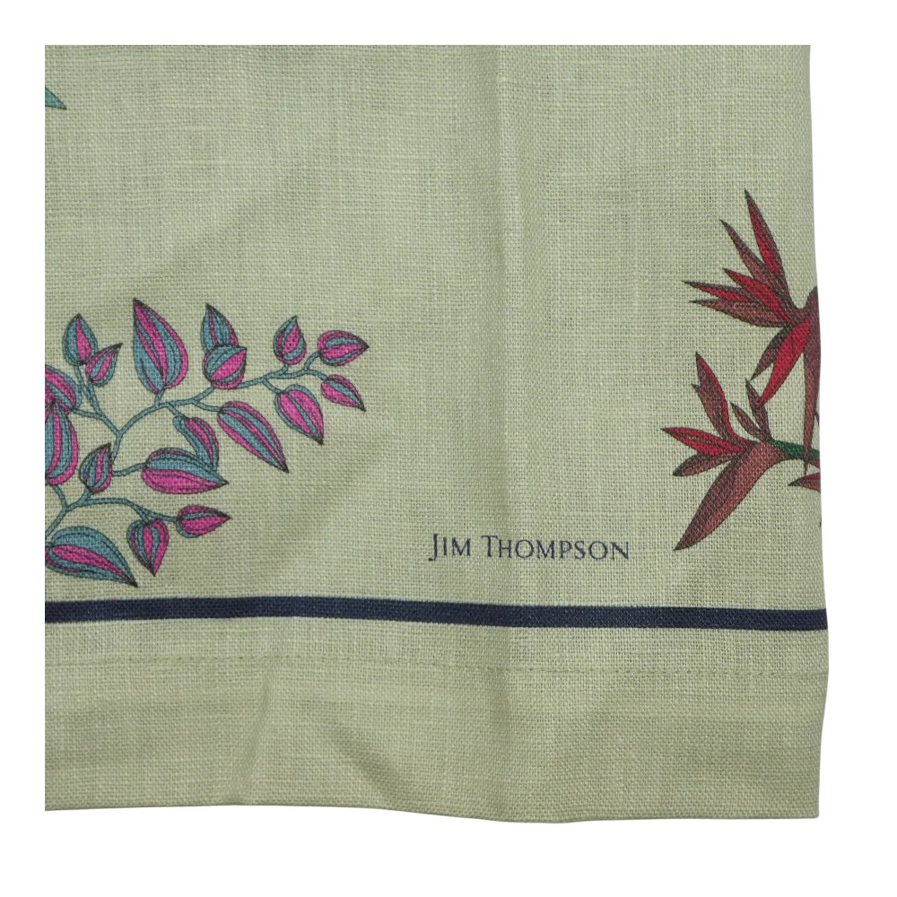 Green Floral 100%Linen Napkin - Image 2