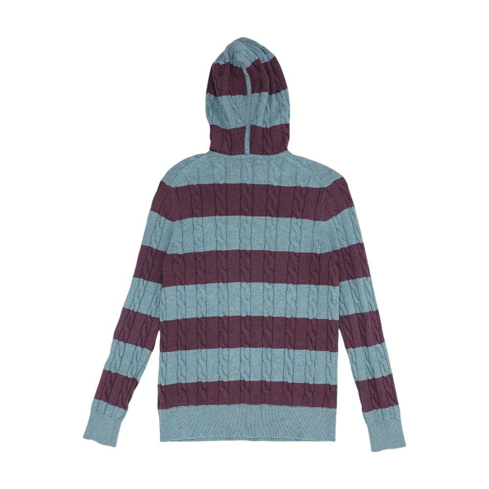 Gray Striped Hoodie Pullover - Image 2