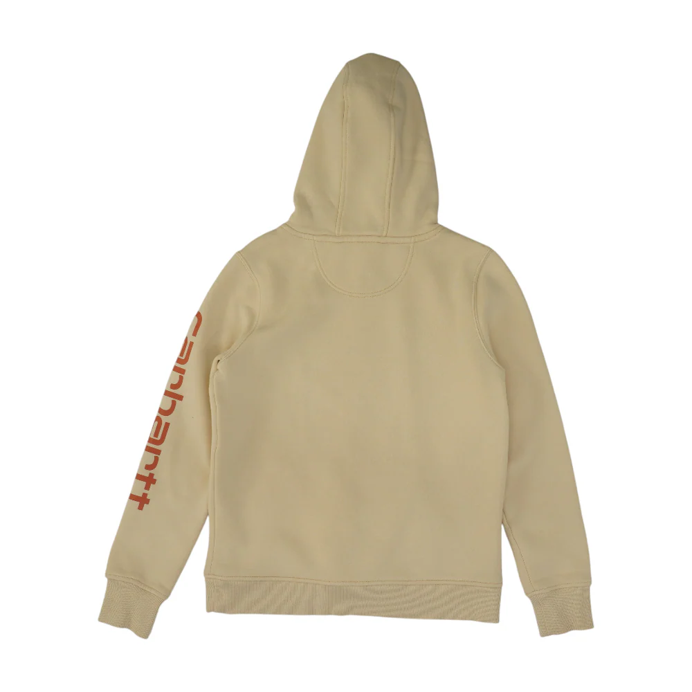Beige Solid Hoodie Pullover - Image 2