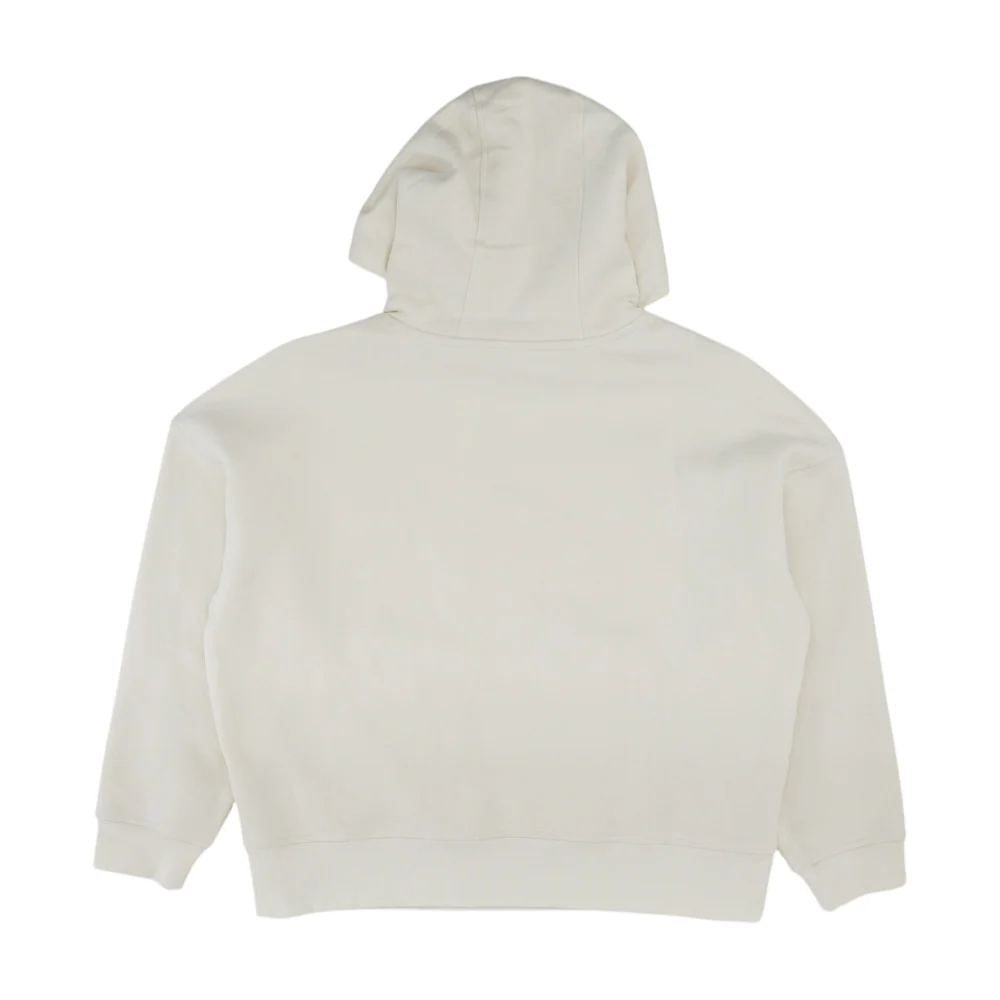 Cream Solid Hoodie Pullover - Image 2